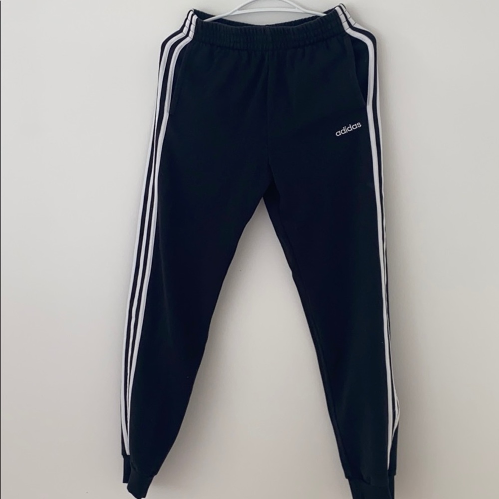 cuffed adidas track pants